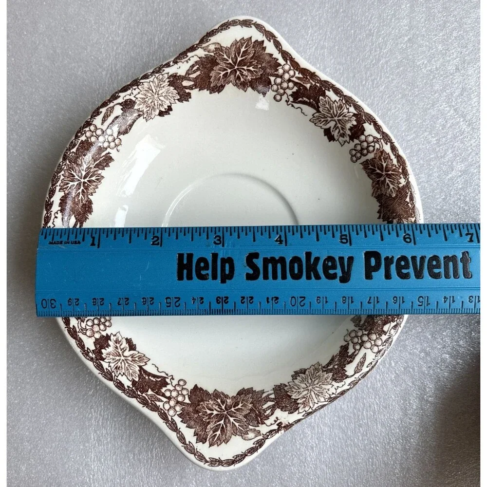 Vtg Miniature Staffordshire Style Bowl No Pitcher Brown Transferware Replacement